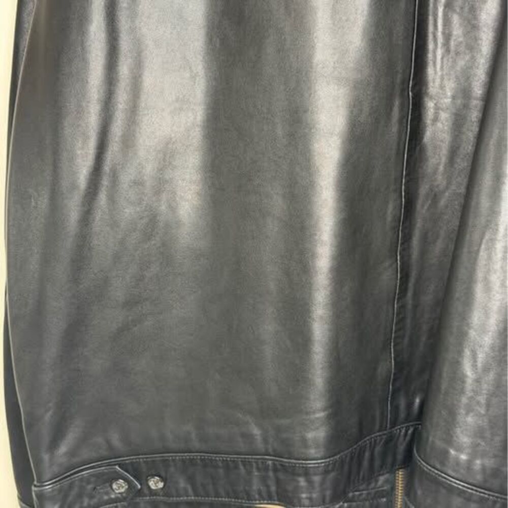 Vintage Polo Ralph Lauren Black Leather Jacket XXL - Picture 6 of 9